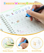 Magic Practice Copybook(4 Books + Magic Pen + Refill + Grip)